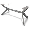 X-Bein-Tischgestell Edelstahl - 2x10 cm - 90x155 cm (Breite x Länge) - 72 cm hoch - Zentrales Esstischgestell (Tischfuß) aus gebürstetem V2A-Edelstahl