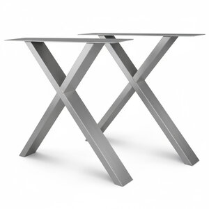 Tischbeine Edelstahl Set (2 Stück) - X-Form - 4x10 cm - 78 cm breit - 72 cm hoch