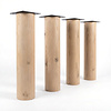 Runde Tischbeine Eiche- Set (4 Stück) - 12 cm (durchmesser) - 78 cm hoch - Esstischbeine aus Eichenholz rustikal (B/C) - HF 8-12%