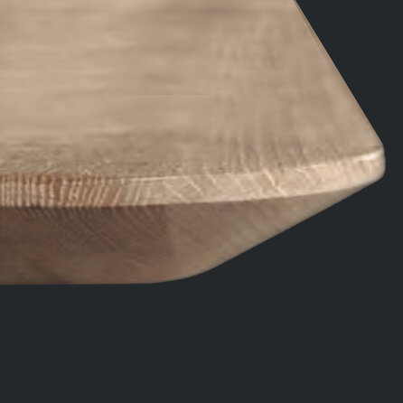 Tischplatte Eiche mit runden Ecken und Schweizer Kante massiv - 3 cm (30 mm) dick - Eichenholz rustikal (B/C) - Massivholz, verleimt - HF 8-12%