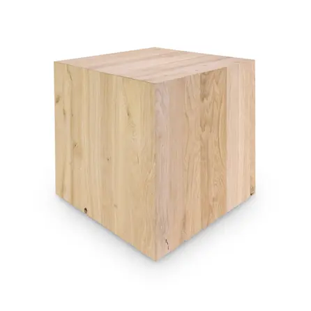 Couchtisch Eiche Kubus - nach Maß - 2 cm (20 mm) dick - Eichenholz rustikal (B/C) - Sofa-/Wohnzimmertisch