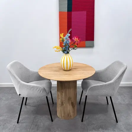 Säulenfuß Eichen - 30 cm - 71 cm hoch - Zentrales Esstischgestell (Säulenfuß / Mittelfuß) aus Eichenholz Rustikal (B/C) - HF 12%