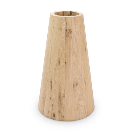 Kegelfuß Eichen - 25-45 cm - 71 cm hoch - Zentrales Esstischgestell (Säulenfuß / Mittelfuß) aus Eichenholz Rustikal (B/C) - HF 12%