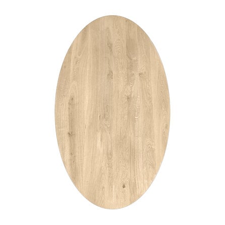 Tischplatte Eiche ellips/oval mit Schweizer Kante massiv - 2,8 cm (28 mm) dick - Eichenholz rustikal (B/C) - Massivholz, verleimt - HF 8-12%