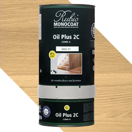 Rubio Monocoat Öl - 1,3 Liter - 2-Komponenten-Öl (A+B) - für den Innenbereich