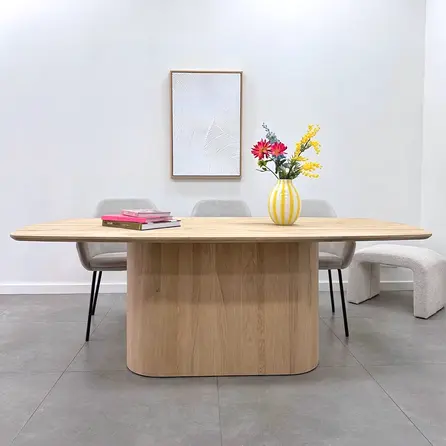 Eichen Säulengestell - Länge: 105 cm - Breite: 45 - 71 cm hoch - Zentrales Esstischgestell (Säulenfuß / Mittelfuß) aus Eichenholz A-Qualität (A/B) - HF 12%