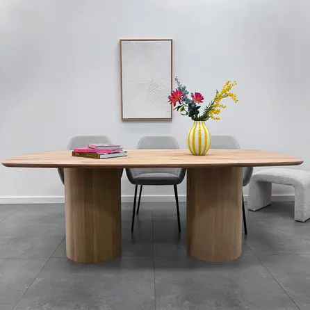 Säulenfuß Eichen (Set) - 40 cm - 71 cm hoch - Säulenform Esstischbeine aus Eichenholz A-Qualität (A/B) - HF 12%