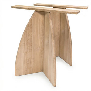 Tischbeine Eiche (Set) - Butterfly-Form Gewölbt - 70 cm breit - 72 cm hoch - rustikal