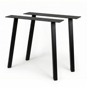 Schräge Metall-Tischbeine schwarz - 2er-Set - 4x4 cm (twist)- 76 cm breit - 72 cm hoch