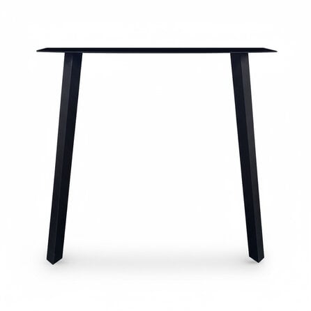 Schräge Metall-Tischbeine schwarz - 2er-Set - Twist-Profil 4x4 cm - 76 cm breit - 72 cm hoch - Esstischbeine aus pulverbeschichtetem Stahl, RAL 9005