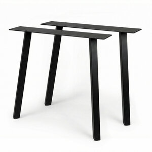 Schräge Metall-Tischbeine schwarz - 2er-Set - 5x5 cm (twist)- 76 cm breit - 72 cm hoch