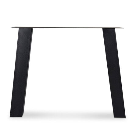 Schräge Metall-Tischbeine schwarz - 2er-Set - Profil 10x10 cm - 76 cm breit - 72 cm hoch - Esstischbeine in Blockform aus pulverbeschichtetem Stahl, RAL 9005
