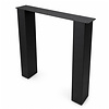 Metall-Tischbeine in Blockform schwarz - 2er-Set - Profil 10x10 cm - 78 cm breit - 72 cm hoch - Esstischbeine aus pulverbeschichtetem Stahl, RAL 9005