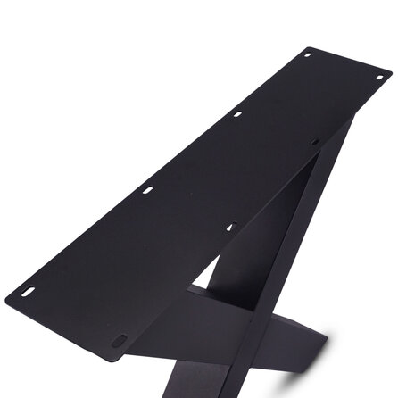 Metall-Tischbeine in X-Form schwarz -2er-Set - Profil 10x10 cm - 78 cm breit - 72 cm hoch - Esstischbeine aus pulverbeschichtetem Stahl, RAL 9005