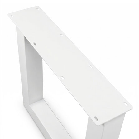Metall-Tischbeine in U-Form weiß -2er-Set - Profil 10x10 cm - 76 cm breit - 72 cm hoch - Tischkufen aus pulverbeschichtetem Stahl, RAL 9016