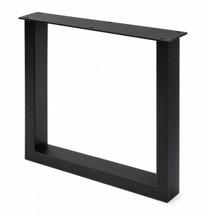 Metall-Tischbeine in U-Form schwarz -2er-Set - Profil 5x10 cm - 76 cm breit - 72 cm hoch - Tischkufen aus pulverbeschichtetem Stahl, RAL 9005