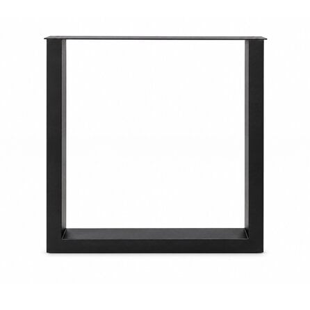 Metall-Tischbeine in U-Form schwarz -2er-Set - Profil 4x8 cm - 76 cm breit - 72 cm hoch - Tischkufen aus pulverbeschichtetem Stahl, RAL 9005