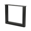 Metall-Tischbeine in U-Form schwarz -2er-Set - Profil 8x8 cm - 76 cm breit - 72 cm hoch - Tischkufen aus pulverbeschichtetem Stahl, RAL 9005