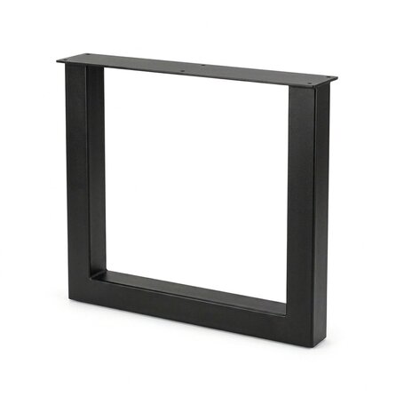Metall-Tischbeine in U-Form schwarz -2er-Set - Profil 8x8 cm - 76 cm breit - 72 cm hoch - Tischkufen aus pulverbeschichtetem Stahl, RAL 9005