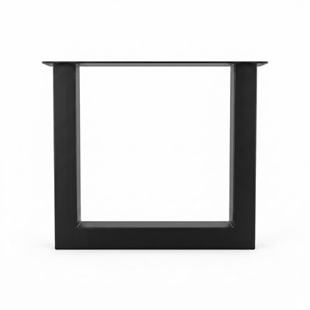 Metall-Tischbeine in U-Form schwarz -2er-Set - Profil 8x8 cm - 76 cm breit - 72 cm hoch - Tischkufen aus pulverbeschichtetem Stahl, RAL 9005