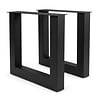Metall-Tischbeine in U-Form schwarz -2er-Set - Profil 10x10 cm - 76 cm breit - 72 cm hoch - Tischkufen aus pulverbeschichtetem Stahl, RAL 9005