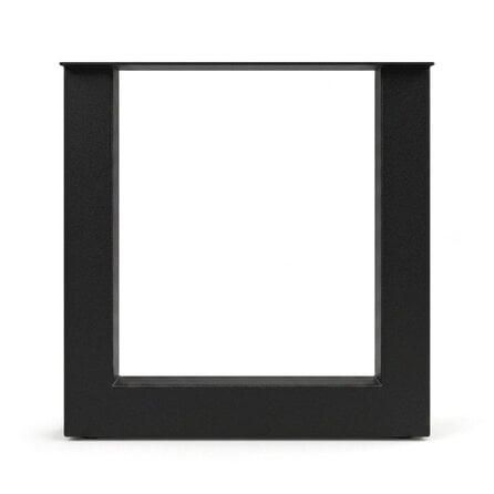 Metall-Tischbeine in U-Form schwarz -2er-Set - Profil 10x10 cm - 76 cm breit - 72 cm hoch - Tischkufen aus pulverbeschichtetem Stahl, RAL 9005