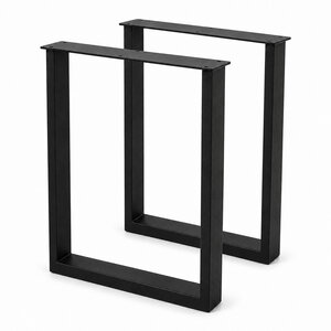 Metall-Tischbeine in U-Form schwarz - 2er-Set - 2x8 cm - 60 cm breit - 72 cm hoch