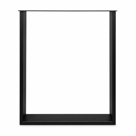 Metall-Tischbeine in U-Form schwarz -2er-Set - Profil 2x8 cm - 60 cm breit - 72 cm hoch - Tischkufen aus pulverbeschichtetem Stahl, RAL 9005