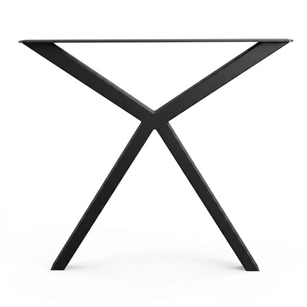 Metall-Tischbeine in Scherenform schwarz -2er-Set - Profil 4x4 cm - 78 cm breit - 72 cm hoch - X/Y-Esstischbeine aus pulverbeschichtetem Stahl, RAL 9005