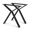 Metall-Tischbeine in Scherenform schwarz -2er-Set - Profil 2x8 cm - 70 cm breit - 73 cm hoch - X/Y-Esstischbeine aus pulverbeschichtetem Stahl, RAL 9005