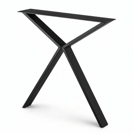 Metall-Tischbeine in Scherenform schwarz -2er-Set - Profil 2x8 cm - 70 cm breit - 73 cm hoch - X/Y-Esstischbeine aus pulverbeschichtetem Stahl, RAL 9005