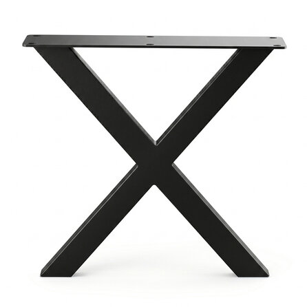Metall-Tischbeine in X-Form schwarz -2er-Set - Profil 4x8 cm - 76 cm breit - 72 cm hoch - Esstischbeine aus pulverbeschichtetem Stahl, RAL 9005