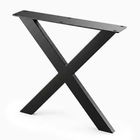 Metall-Tischbeine in X-Form schwarz -2er-Set - Profil 4x8 cm - 76 cm breit - 72 cm hoch - Esstischbeine aus pulverbeschichtetem Stahl, RAL 9005