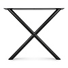 Metall-Tischbeine in X-Form schwarz -2er-Set - abgerundes Rechteckprofil 4x10 cm - 80 cm breit - 73 cm hoch - Esstischbeine aus pulverbeschichtetem Stahl, RAL 9005