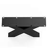 Metall-Couchtischbeine in X-Form schwarz - 2er-Set - Profil 8x8 cm - 55 cm breit - 40 cm hoch - Couchtisch-Beine aus pulverbeschichtetem Stahl, RAL 9005