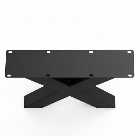 Metall-Couchtischbeine in X-Form schwarz - 2er-Set - Profil 8x8 cm - 55 cm breit - 40 cm hoch - Couchtisch-Beine aus pulverbeschichtetem Stahl, RAL 9005