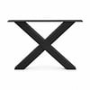 Metall-Couchtischbeine in X-Form schwarz - 2er-Set - Profil 5x5 cm - 54 cm breit - 37,5 cm hoch - Couchtisch-Beine aus pulverbeschichtetem Stahl, RAL 9005