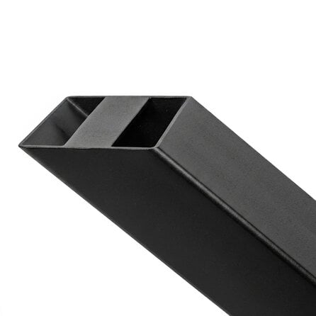 Metall-Couchtischbeine in X-Form schwarz - 2er-Set - Profil 5x5 cm - 54 cm breit - 37,5 cm hoch - Couchtisch-Beine aus pulverbeschichtetem Stahl, RAL 9005