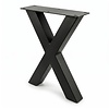 Metall-Bankbeine in X-Form schwarz - 2er-Set - Profil 6x6 cm - 38 cm breit - 43 cm hoch - Sitzbank-/Esstischbank-Beine aus pulverbeschichtetem Stahl, RAL 9005 - Copy