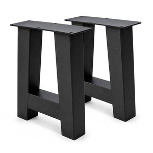 Metall-Bankbeine in A-Form schwarz - 2er-Set - 8x8 cm - 38 cm breit - 43 cm hoch