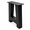 Metall-Bankbeine in A-Form schwarz - 2er-Set - Profil 8x8 cm - 38 cm breit - 43 cm hoch - Sitzbank-/Esstischbank-Beine aus pulverbeschichtetem Stahl, RAL 9005