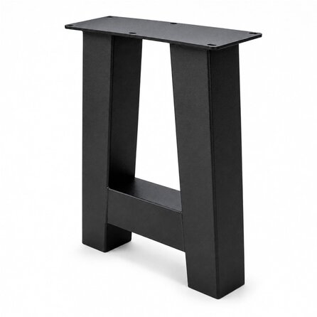 Metall-Bankbeine in A-Form schwarz - 2er-Set - Profil 8x8 cm - 38 cm breit - 43 cm hoch - Sitzbank-/Esstischbank-Beine aus pulverbeschichtetem Stahl, RAL 9005