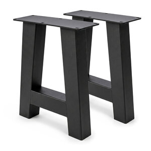 Metall-Bankbeine in A-Form schwarz - 2er-Set - 6x6 cm - 32 cm breit - 42 cm hoch