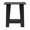 Metall-Bankbeine in A-Form schwarz - 2er-Set - Profil 6x6 cm - 32 cm breit - 42 cm hoch - Sitzbank-/Esstischbank-Beine aus pulverbeschichtetem Stahl, RAL 9005