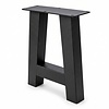 Metall-Bankbeine in A-Form schwarz - 2er-Set - Profil 6x6 cm - 32 cm breit - 42 cm hoch - Sitzbank-/Esstischbank-Beine aus pulverbeschichtetem Stahl, RAL 9005