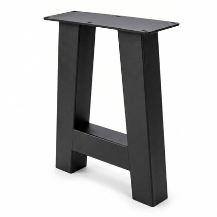 Metall-Bankbeine in A-Form schwarz - 2er-Set - Profil 6x6 cm - 32 cm breit - 42 cm hoch - Sitzbank-/Esstischbank-Beine aus pulverbeschichtetem Stahl, RAL 9005