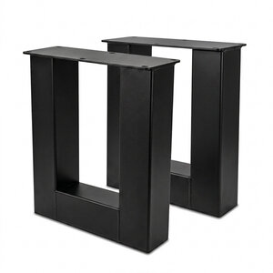 Metall-Bankbeine in U-Form schwarz - 2er-Set - 8x8 cm - 38 cm breit - 43 cm hoch