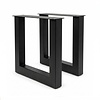Metall-Bankbeine in U-Form schwarz - 2er-Set - Profil 6x6 cm - 36 oder 38 cm breit - Sitzbank-/Esstischbank-Beine aus pulverbeschichtetem Stahl, RAL 9005