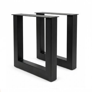 Metall-Bankbeine in U-Form schwarz - 2er-Set - 6x6 cm