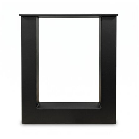 Metall-Bankbeine in U-Form schwarz - 2er-Set - Profil 6x6 cm - 36 oder 38 cm breit - Sitzbank-/Esstischbank-Beine aus pulverbeschichtetem Stahl, RAL 9005